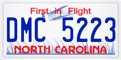 NC license plate DMC5223