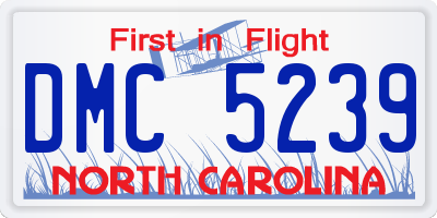 NC license plate DMC5239
