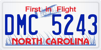 NC license plate DMC5243