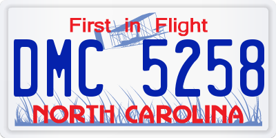 NC license plate DMC5258
