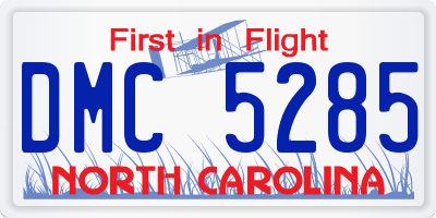 NC license plate DMC5285