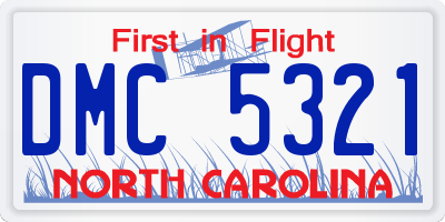 NC license plate DMC5321