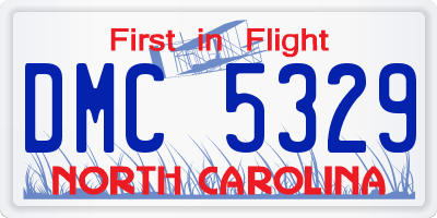 NC license plate DMC5329