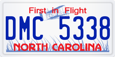 NC license plate DMC5338