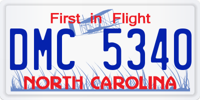 NC license plate DMC5340