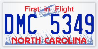 NC license plate DMC5349