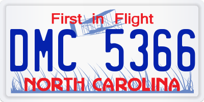 NC license plate DMC5366