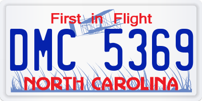 NC license plate DMC5369