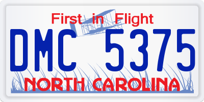NC license plate DMC5375