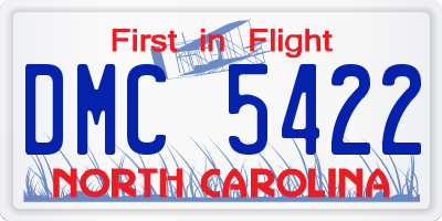 NC license plate DMC5422