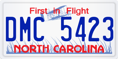 NC license plate DMC5423