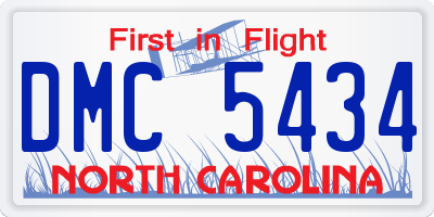 NC license plate DMC5434