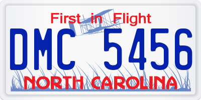 NC license plate DMC5456