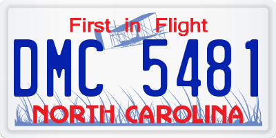 NC license plate DMC5481