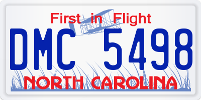 NC license plate DMC5498
