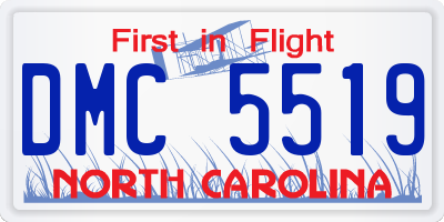 NC license plate DMC5519