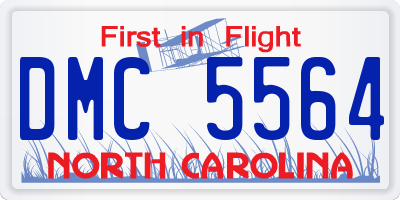 NC license plate DMC5564
