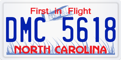 NC license plate DMC5618