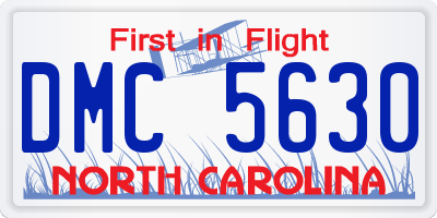 NC license plate DMC5630