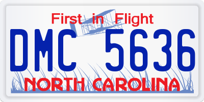 NC license plate DMC5636