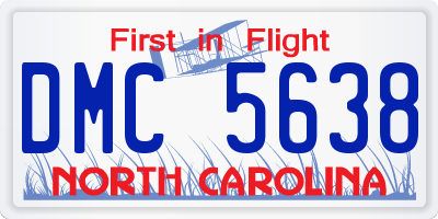 NC license plate DMC5638