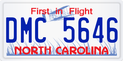NC license plate DMC5646