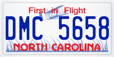 NC license plate DMC5658