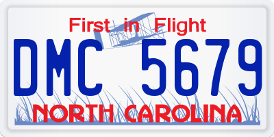 NC license plate DMC5679