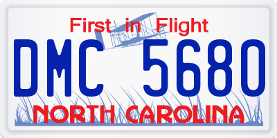 NC license plate DMC5680