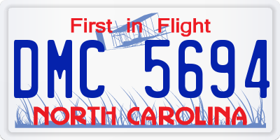 NC license plate DMC5694
