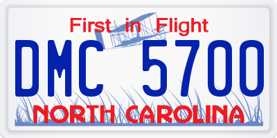 NC license plate DMC5700