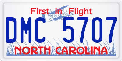 NC license plate DMC5707
