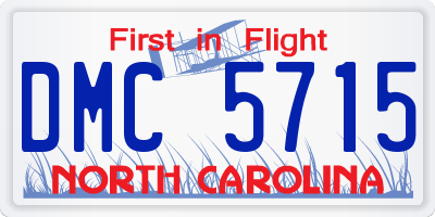 NC license plate DMC5715