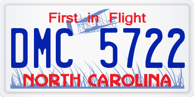 NC license plate DMC5722