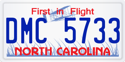 NC license plate DMC5733
