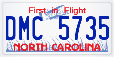 NC license plate DMC5735