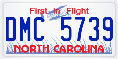 NC license plate DMC5739