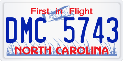 NC license plate DMC5743