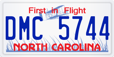NC license plate DMC5744