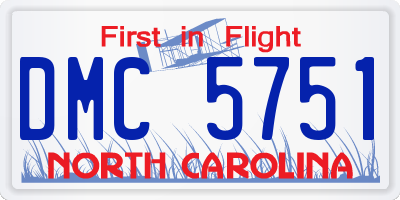 NC license plate DMC5751