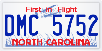 NC license plate DMC5752