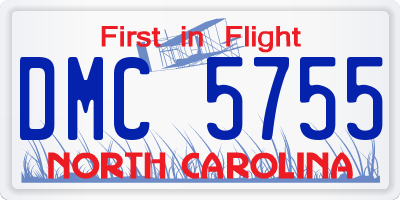 NC license plate DMC5755