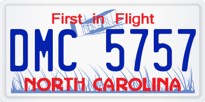 NC license plate DMC5757