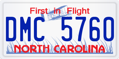 NC license plate DMC5760