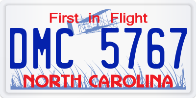 NC license plate DMC5767