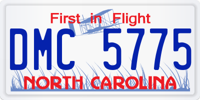 NC license plate DMC5775