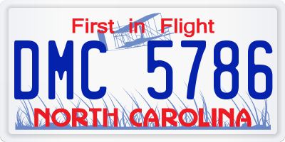 NC license plate DMC5786