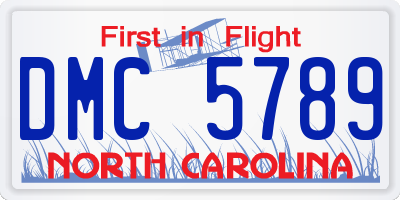 NC license plate DMC5789