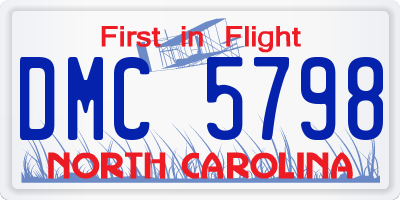 NC license plate DMC5798