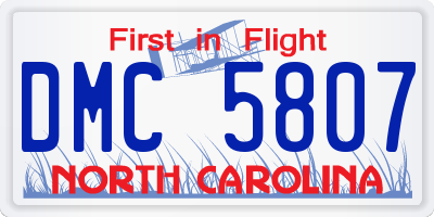 NC license plate DMC5807